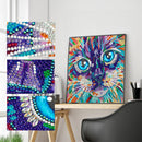 DIY Color Cat Animal Part Drill Special Shape Diamond Painting Kit (B046)