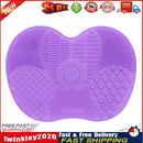 Silicone Makeup Brush Pen Cleaning Pad Suction Cup Scrubber Board (Purple) Newly