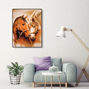 Painting By Numbers DIY Loving Horses Hand Painted Canvas Oil Art Picture Kit