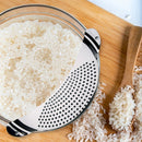 Stainless Steel Pot Funnel Strainer Rice Wash Basket Water Filter Drainer