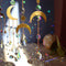 4pcs Hanging Crystal Light Catcher Metal Moon Sun Garden Wall Wind Chime Newly