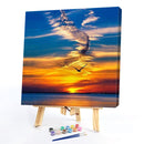 Oil Paint By Numbers Picture DIY Painting Ocean Sunset Painting Kit Artwork