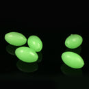 100pcs Hard Luminous Beads Float Balls Fishing Line Stoppers (6x10mm Green)