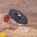 5 pcs Silicone Cup Cover Heat-resistant Leak Proof Cartoon Lid (Black Claw)