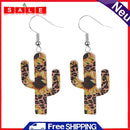 Sunflower Cactus Shape Drop Earrings Jewelry Women Xmas Holiday Gift Ornaments