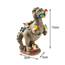 Dinosaur Eating Gnomes Garden Statue Outdoor Art Sculpture for Patio (S) Newly