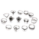 Fashion Women Boho Star Hand Accessories Rings Set Midi Finger Jewelry Moon
