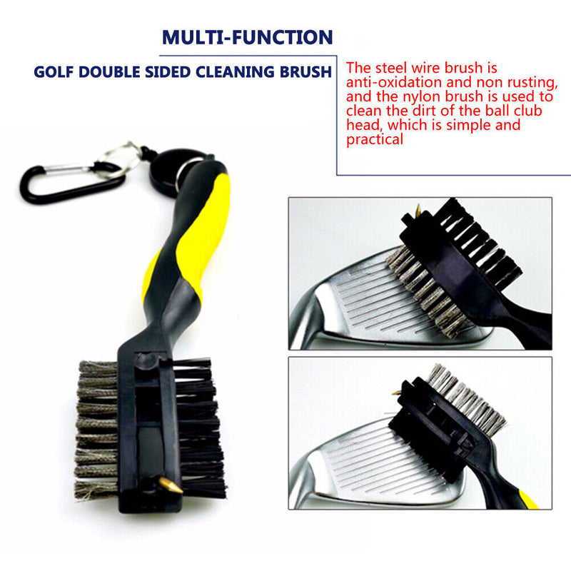 Golf Club Brush Groove Cleaning Brush Two Sided Golf Putter Wedge Ball Cleaner