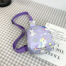 Children Cute Cartoon Print Nylon Chest Bags Mini Crossbody Bags (Purple)