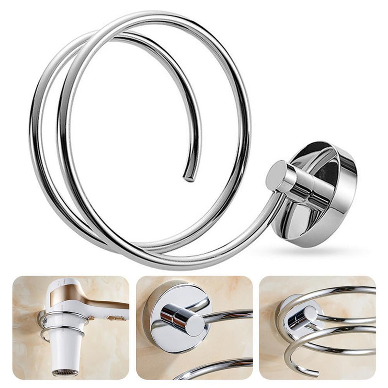 Stainless Steel Wall Mounted Hair Dryer Holder Drier Comb Holder Rack Stand