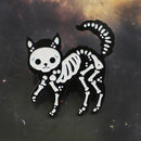 Creative Cat Skeleton Enamel Badges Jacket Lapel Brooches Kids Women Jewelry