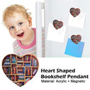 Book Lovers Heart-shaped Bookshelf Ornament Christmas Fridge Magnets Decor Gift#