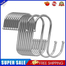10pcs Stainless Steel S-Shaped Hanging Hooks Clothes Storage Rack Hook (S)