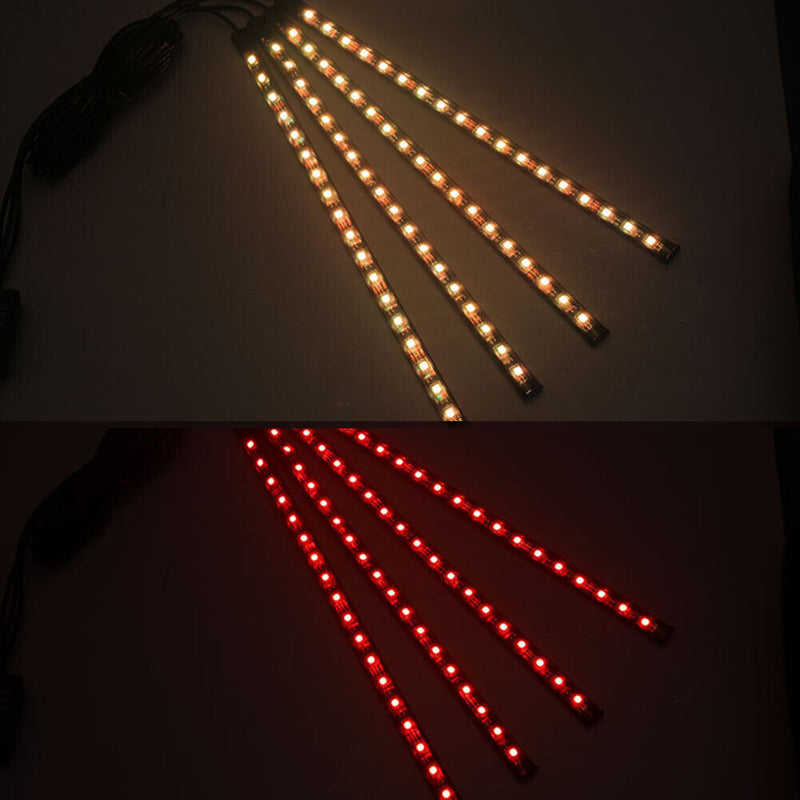 RGB 72 LED 4in 1 Car Foot Light USB Remote Music Control Car Atmosphere Lamp