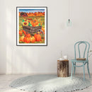 DIY Full Drill Round Diamond Painting Farm Pumpkin Rhinestones Mosaic Kit