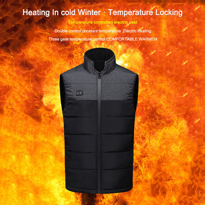 #A Electric Heated Vest Washable Heated Waistcoat for Outdoor Skiing Fishing Hik