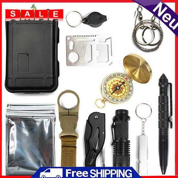 11 in 1 Outdoor Survival Set EDC Emergency First Aid Multiple Tools for Camping