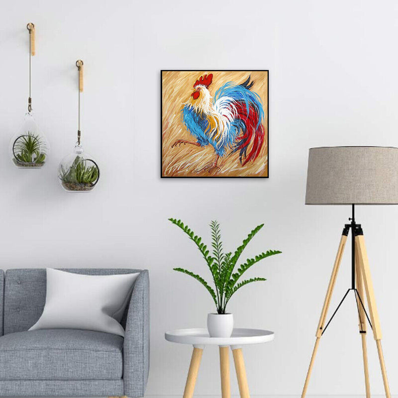 Colorful Rooster Canvas Painted Oil Paint By Numbers Modern Bedroom Wall Arts