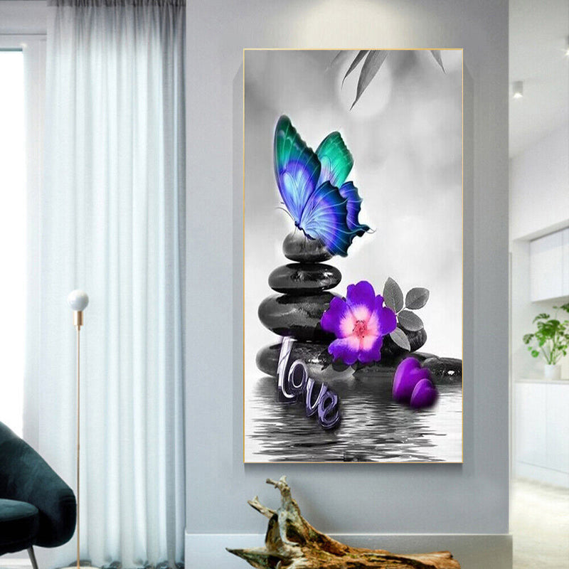 Stone Butterfly Oil Paint By Numbers DIY Wall Art Craft Coloring Drawing for Kid