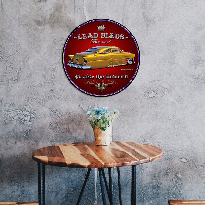 Lead Sleds Metal Plate Tin Sign for Bar Club Cafe Art Iron Painting Accessories