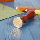Retro Plant Pattern Sealing Wax Wooden Handle Wax Seal Stamps for Envelope