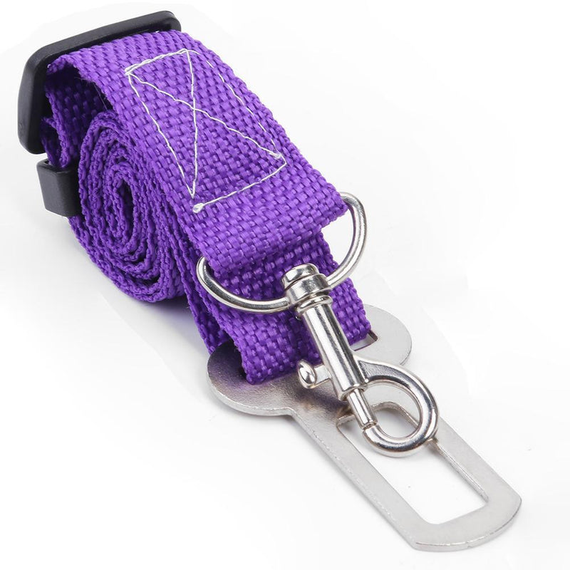 Car Pet Dog Seat Belt Puppy Safety Seatbelt Dog Harness Lead Clip (Purple) Newly