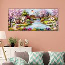 Hut by Lake Oil Paint By Numbers DIY Craft Coloring Drawing Home Decoration Gift