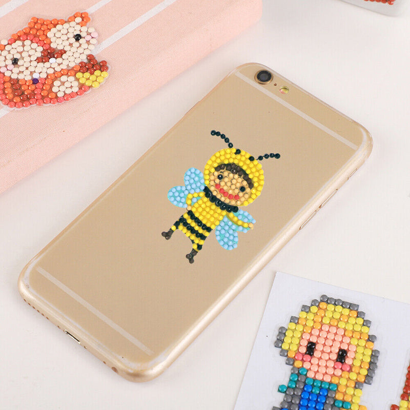 8pcs DIY Diamond Painting Stickers Animals Kids Cross Stitch Needlework Decals