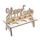 Rooster Rabbit Pattern Easter Egg Holder Shelves Wooden Happy Easter Stand Rack
