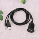 1 Set Extension Cable Car Dashboard Motor USB 2.0 3.5mm M/F AUX Guide Length