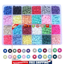 Polymer Clay Beads-Handmade Flat Round Spacer Beads DIY Jewelry Marking Kit