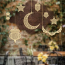 Pendant Decoration Wood Ornaments Wooden Hanging Decor Moon Stars Lantern