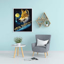 5D DIY Full Drill Round Shape Wolves Rhinestone Diamond Drawing for Bedroom