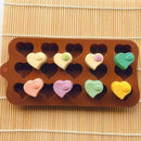 15 Cell Heart Swirl Chocolate Box Candy Silicone Bakeware Wax Mold Melting W1E5