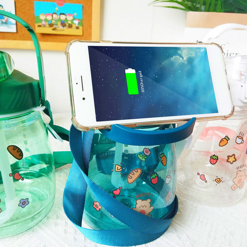 1300ml Drinking Water Bottle Big Belly Water Jug Cup Sports Bottle (Blue) Newly