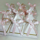 20× Wedding Favor Marble Triangle Candy Box Ribbon Party Holiday Supply K5K5