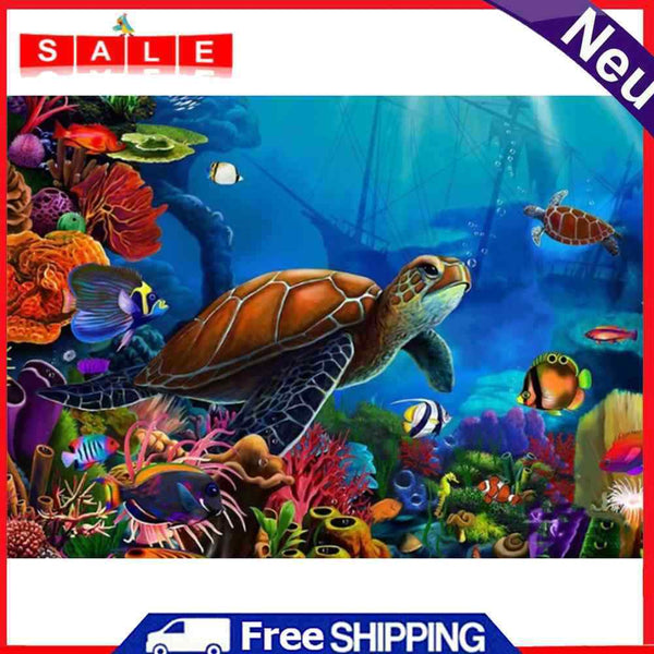 Sea Turtle 5D Full Square Drill Diamond Painting DIY Rhinestone Cross Stitch Kit