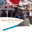 Drum Sticks Brush Retractable Metal Wire Jazz Drum Musical Brush (Blue 1pc)
