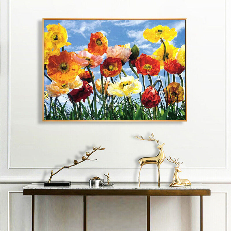 50x40cm Oil Paint By Numbers Beautiful Flower Frameless Picture Kits Home Decor