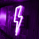 Flash Shaped Neon Lights USB Battery Operated Hanging Night Lamp (Purple) Newly