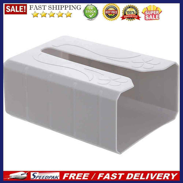 Plastic Tissue Box Napkin Holder Wall Mounted Punch-free Home Living Room Decor