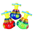 LED Light Up Flashing UFO Spinning Top Funny Music Gyro Christmas Gift Kid x 1#
