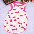 Spring Summer Puppy Small Dog Vest Clothes Pet Shirt (Cherry  Red)(L)
