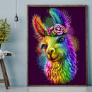 Diamond Painting Colorful Alpaca Full Round Drill Picture of Rhinestone Drawing
