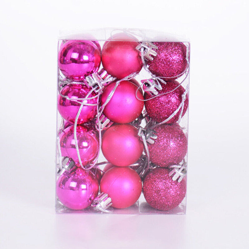 24pcs/box Christmas Balls 3cm Hanging Shopping Mall Ceiling Ornament (A) Newly