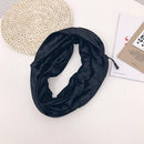 Women Zipper Pocket Loop Scarf Solid Convertible Infinity Scarves (Black)