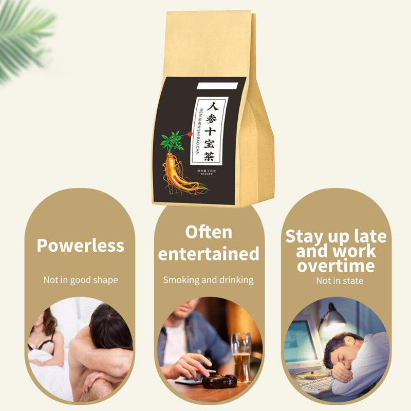 30pcs Ginseng Ten Treasure Tea Relieve Physical Fatigue Supplement Minerals