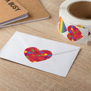 500pcs/roll Colorful Heart Shaped Stickers Self-adhesive Labels (1 inch) Newly