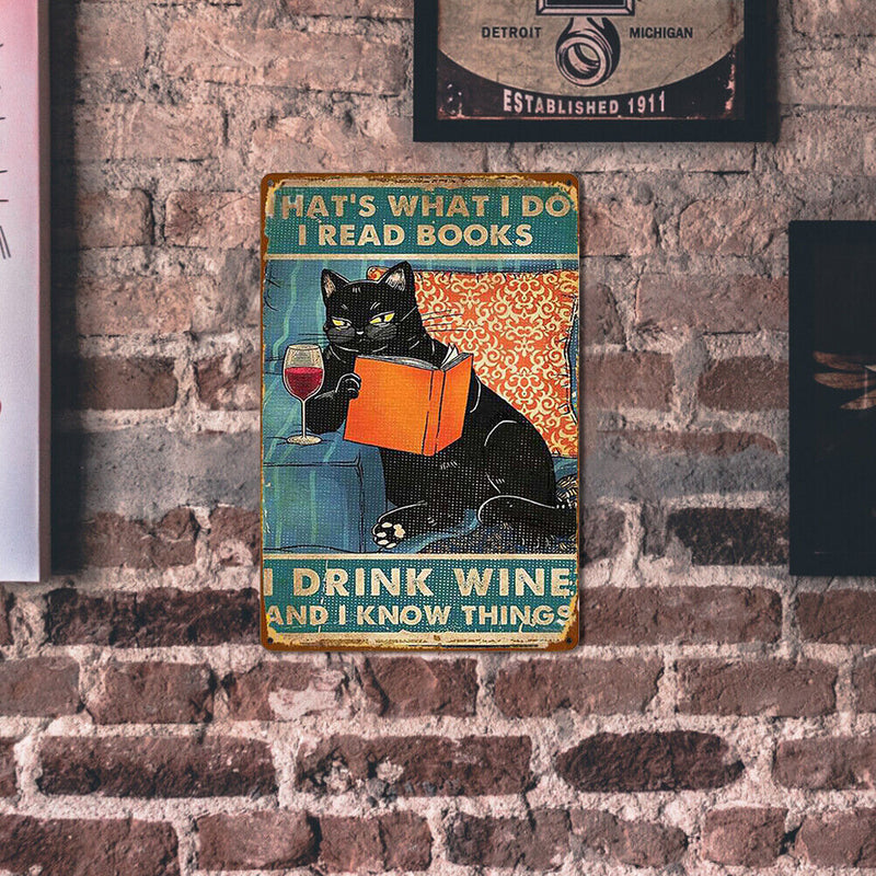 Square Metal Sign Plaque Wall Poster for Home Room Cafe Wall Painting (A)