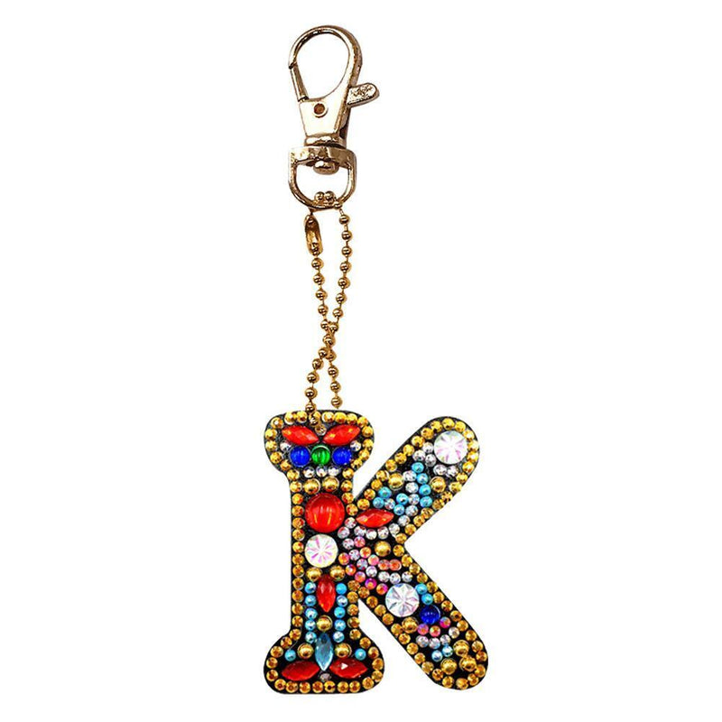 DIY Key Chain Diamond Painting Letters Women Bag Keyring Pendant Gift (K) Newly